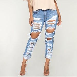 Distressed fashion nova jeans